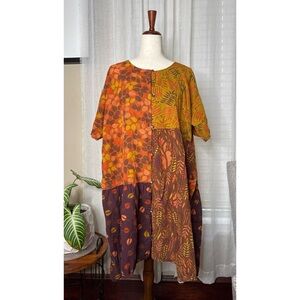 Gudrun Sjoden Gold and Brown Casual Dress Size Large
